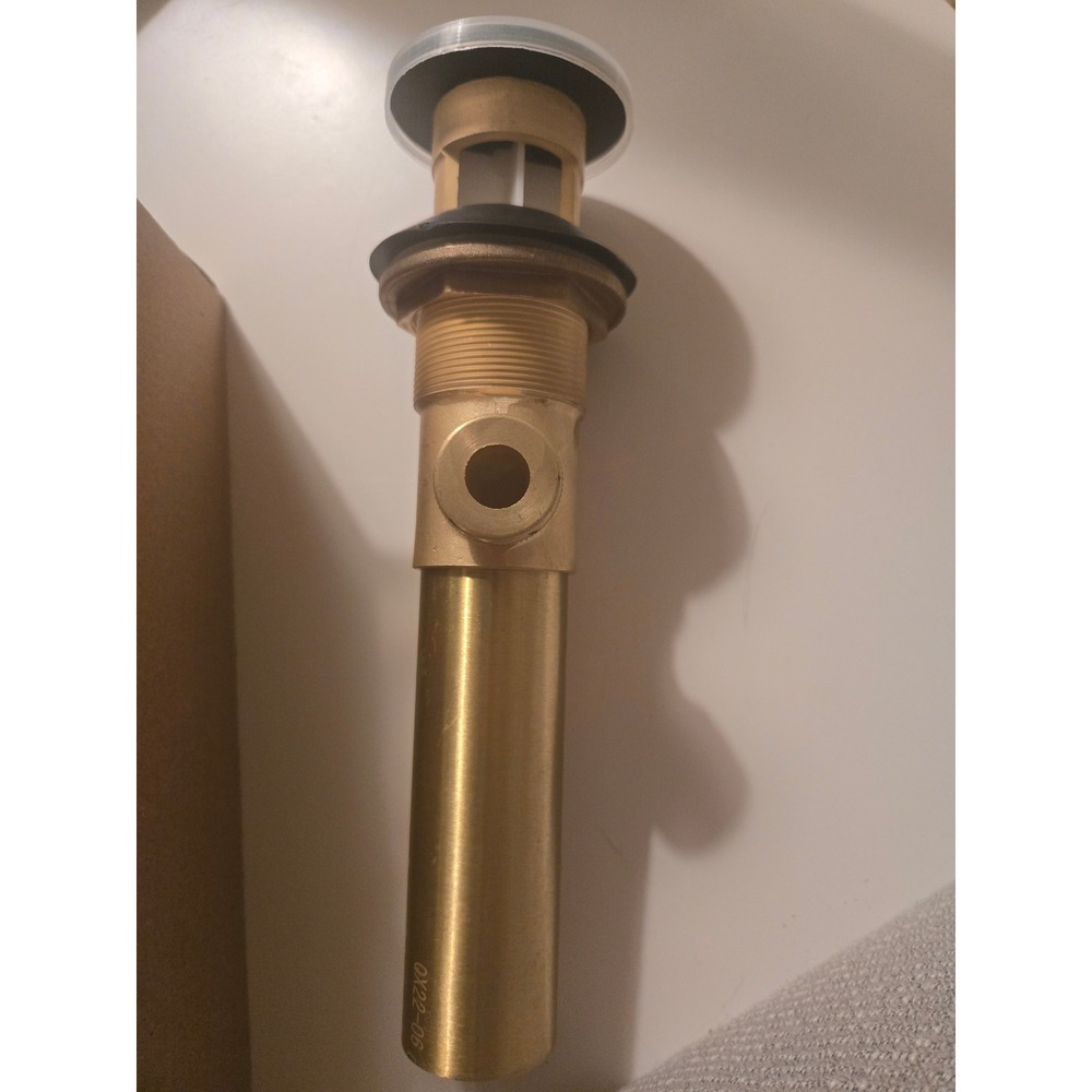 Black Matte top - Bathroom Sink Pop Up Drain Assembly W Overflow‎ Brass Finish - Picture 4 of 6